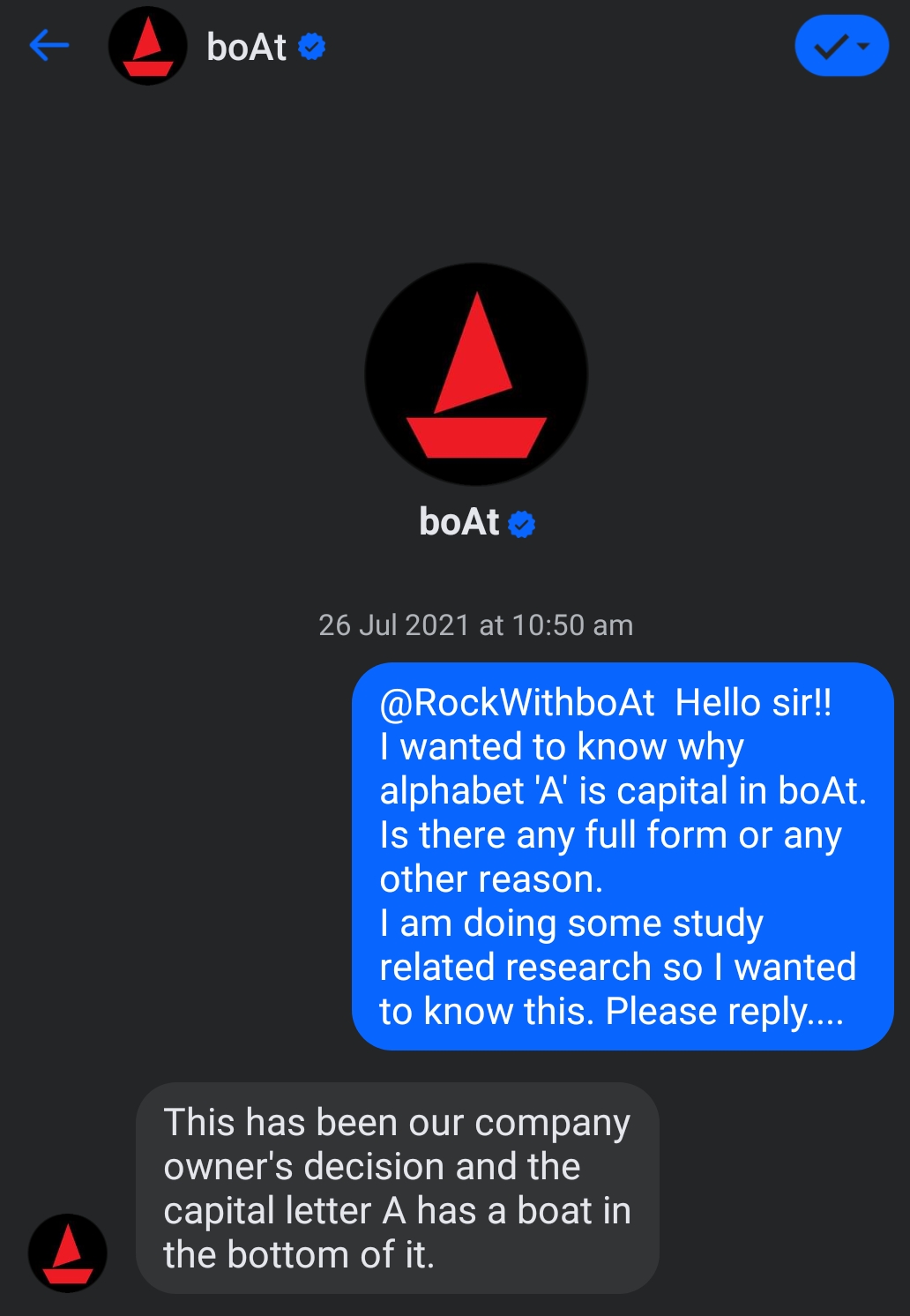 Answered by boat 